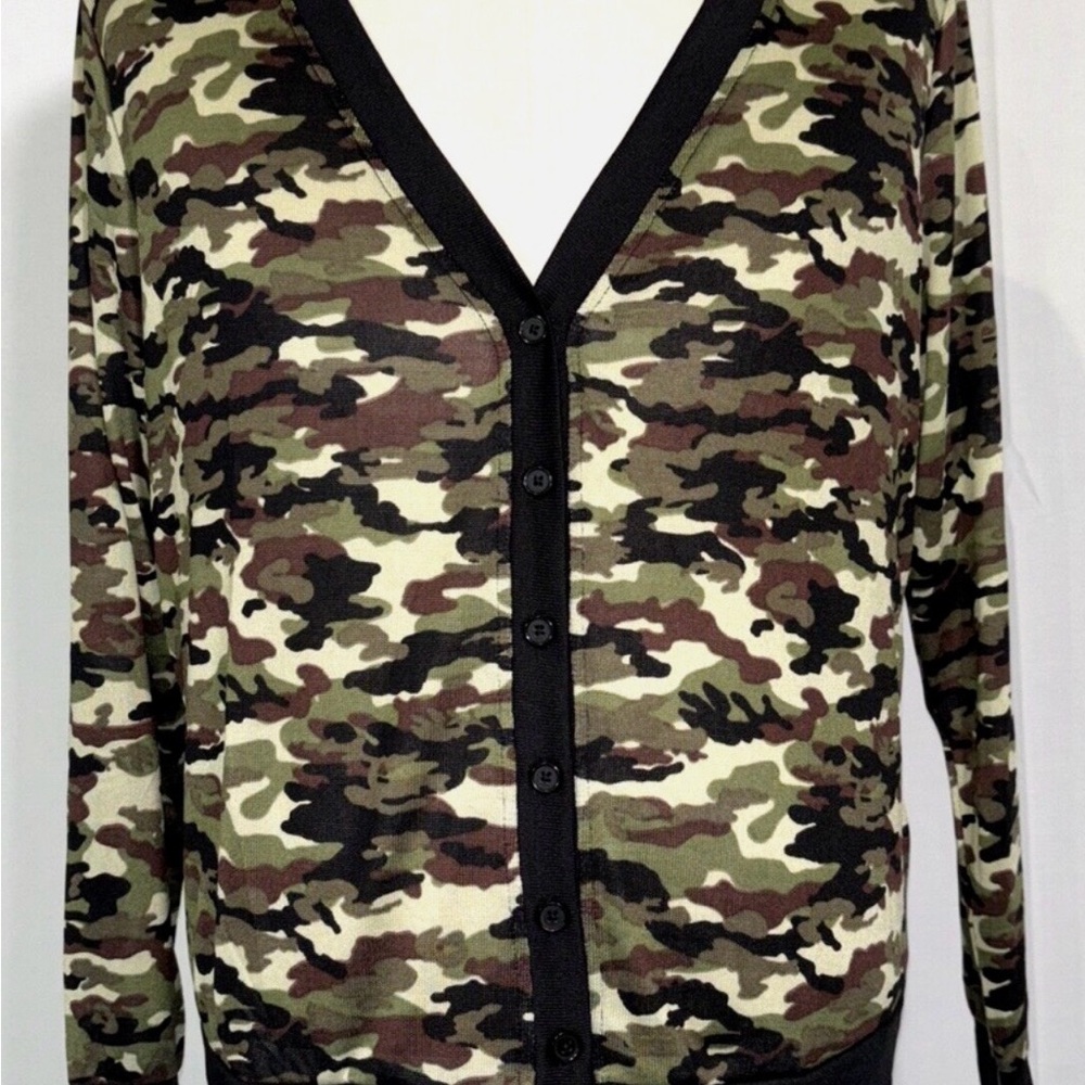 LuLaRoe Women's Camo Cardigan in Green, Brown, Black